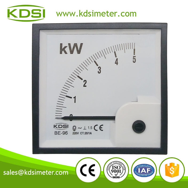 指针式单相功率表 BE-96 5kW 220V 20-1A 