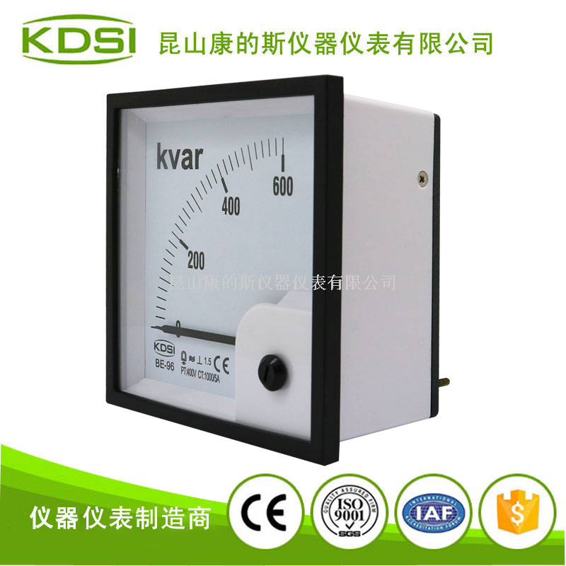 指针式三相无功功率表BE-96 600Kvar 400V 1000/5A