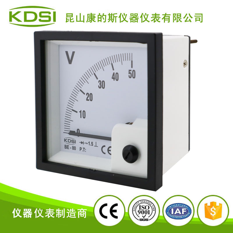 指针显示方形电压表BE-80 AC50V整流式