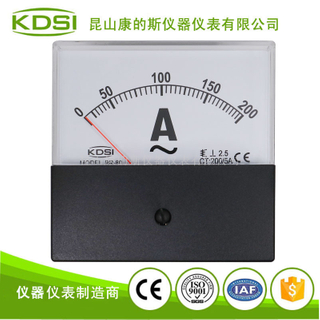 方形机械电流测量仪表BP-80 AC200/5A黑盖