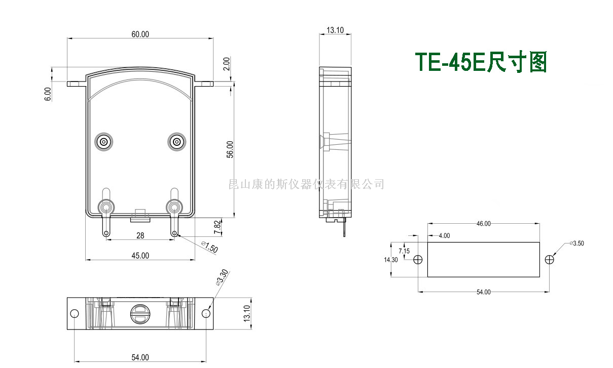 指针式槽型小型毫安电流表TE-45 DC200mA