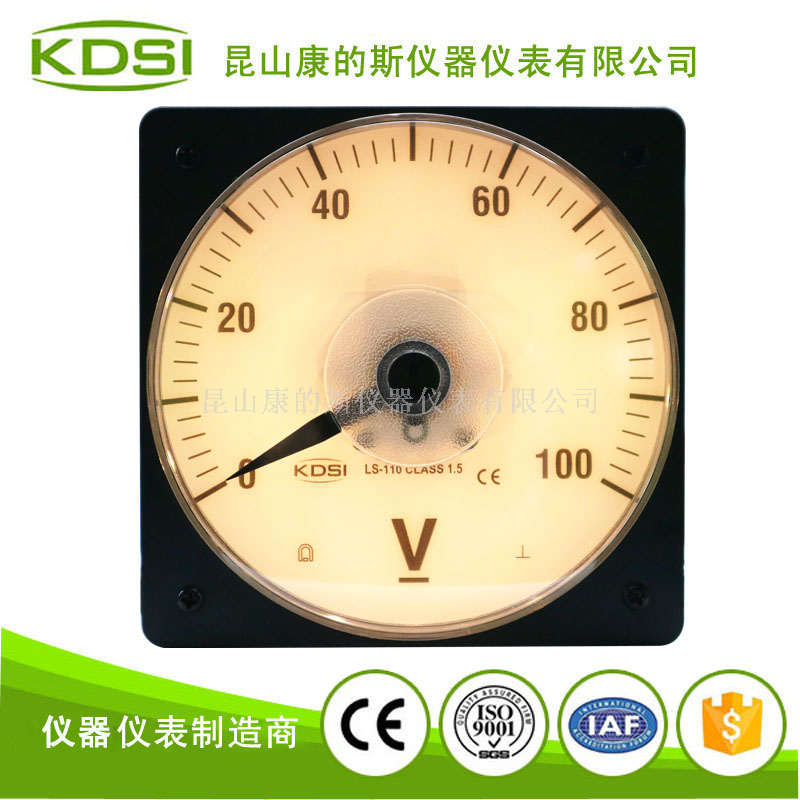 指针圆形黄色灯光显示电压表LS-110 DC100V