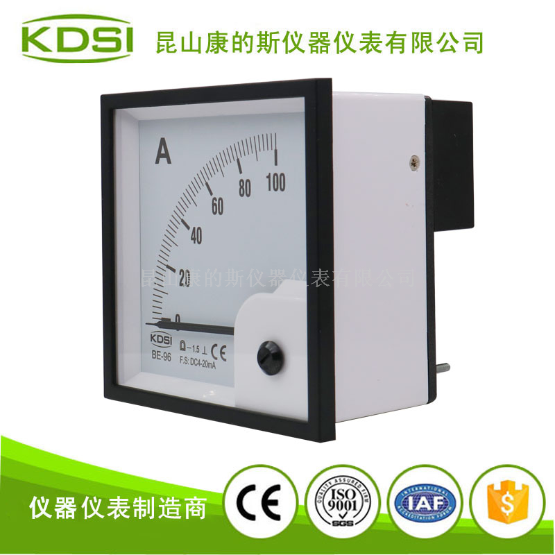 指针式直流安培测量仪 BE-96 DC4-20mA 100A