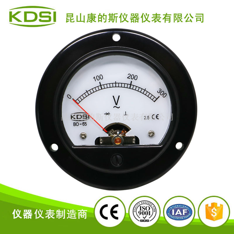 指针式交流电压表BO-65 AC300V白色背光 电压12V